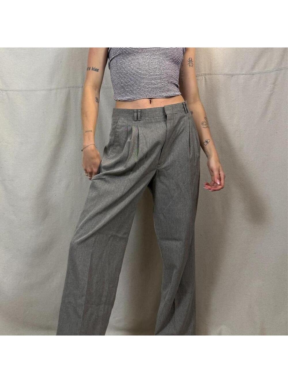 Vintage Gray Wool Blend Trouser Pants